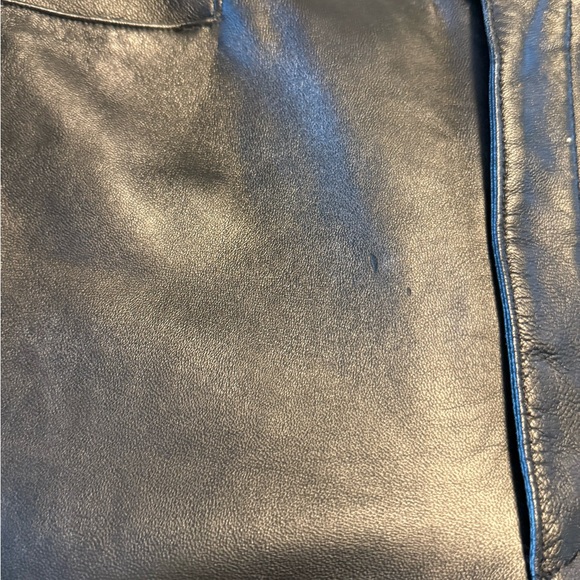 Cuir Zebra Women’s Real Leather Black Pants size 11/12 - Picture 5 of 9